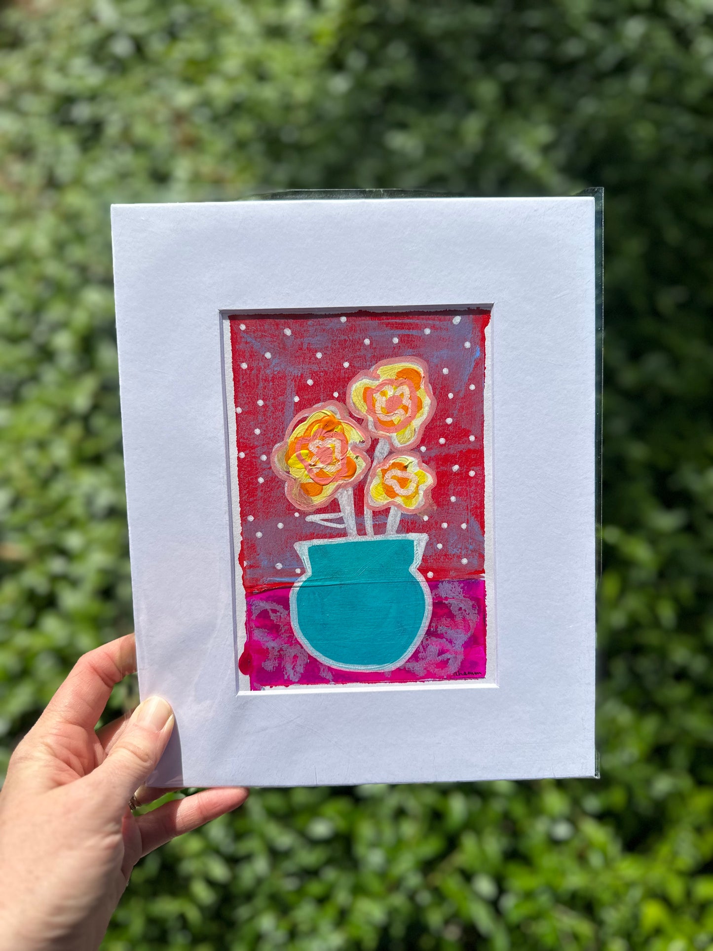 Untitled 5x7” Floral Vase on Paper