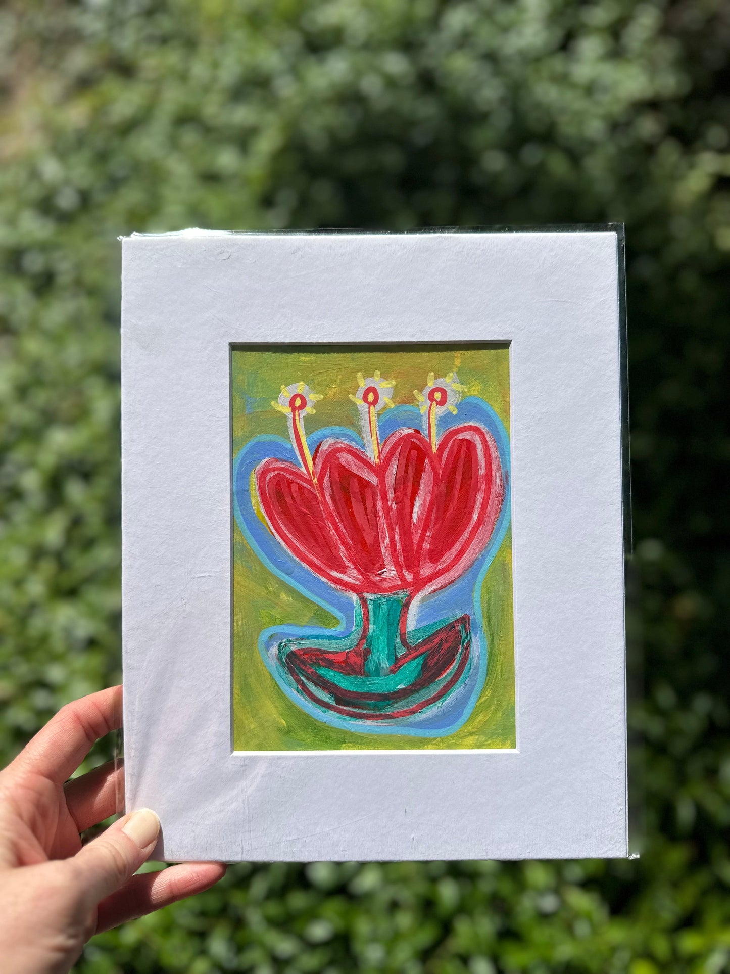 Sometimes a Flower is Just a Flower - 5x7” Mixed Media on Paper
