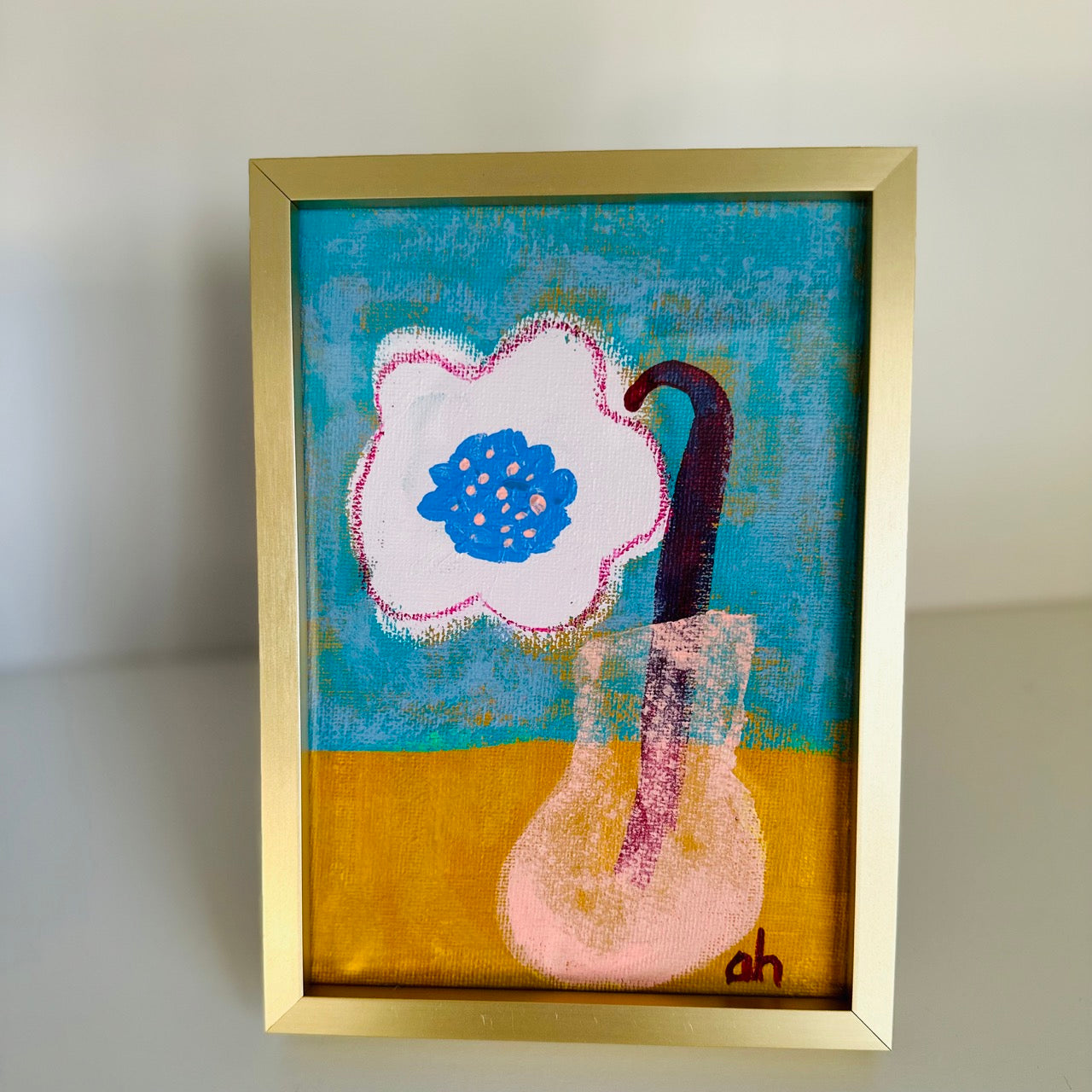 Joyful Vase No.4 • Framed 5x7" Mixed Media