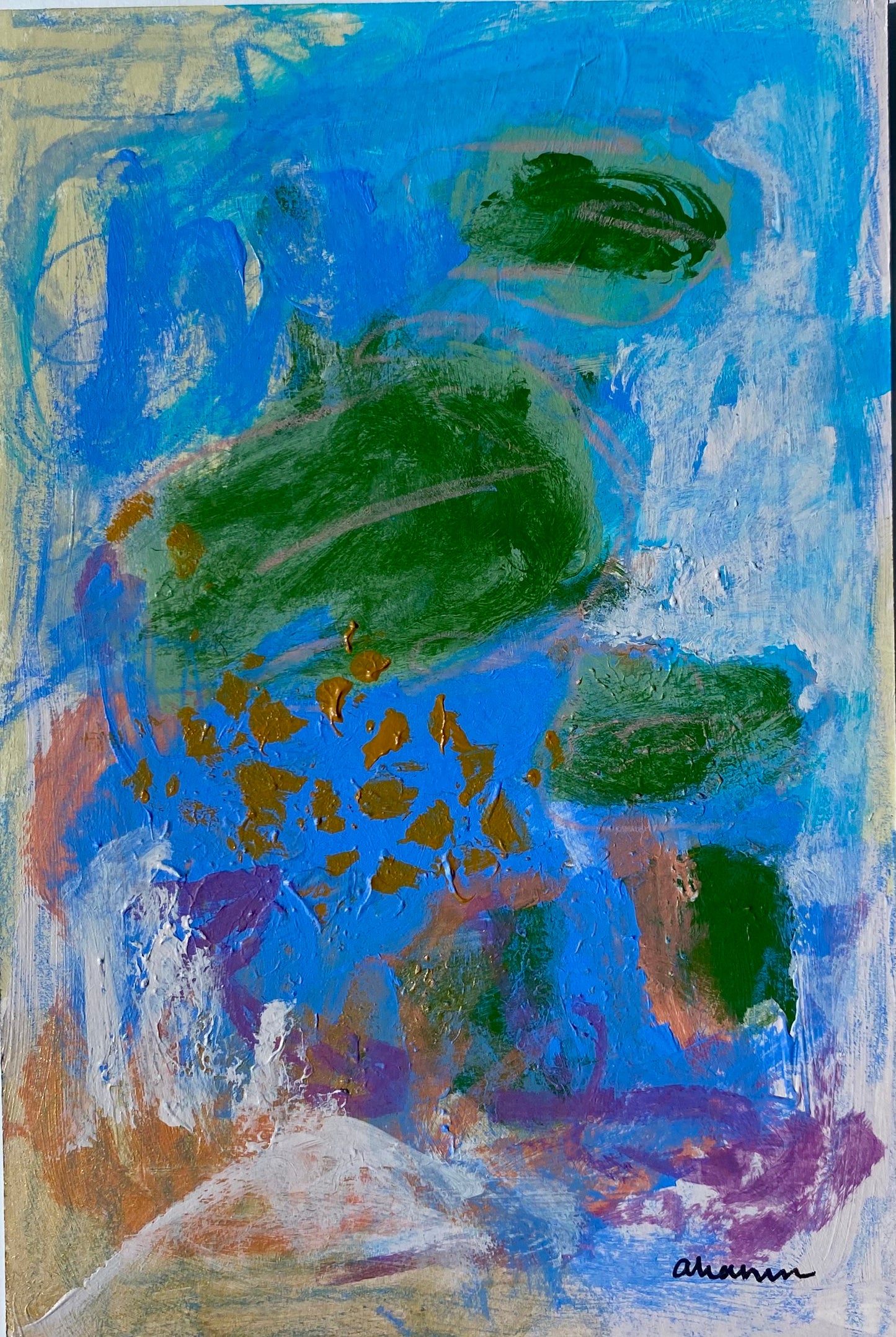 Potential - Lily Pads 1, 4x6" Mixed Media on Paper