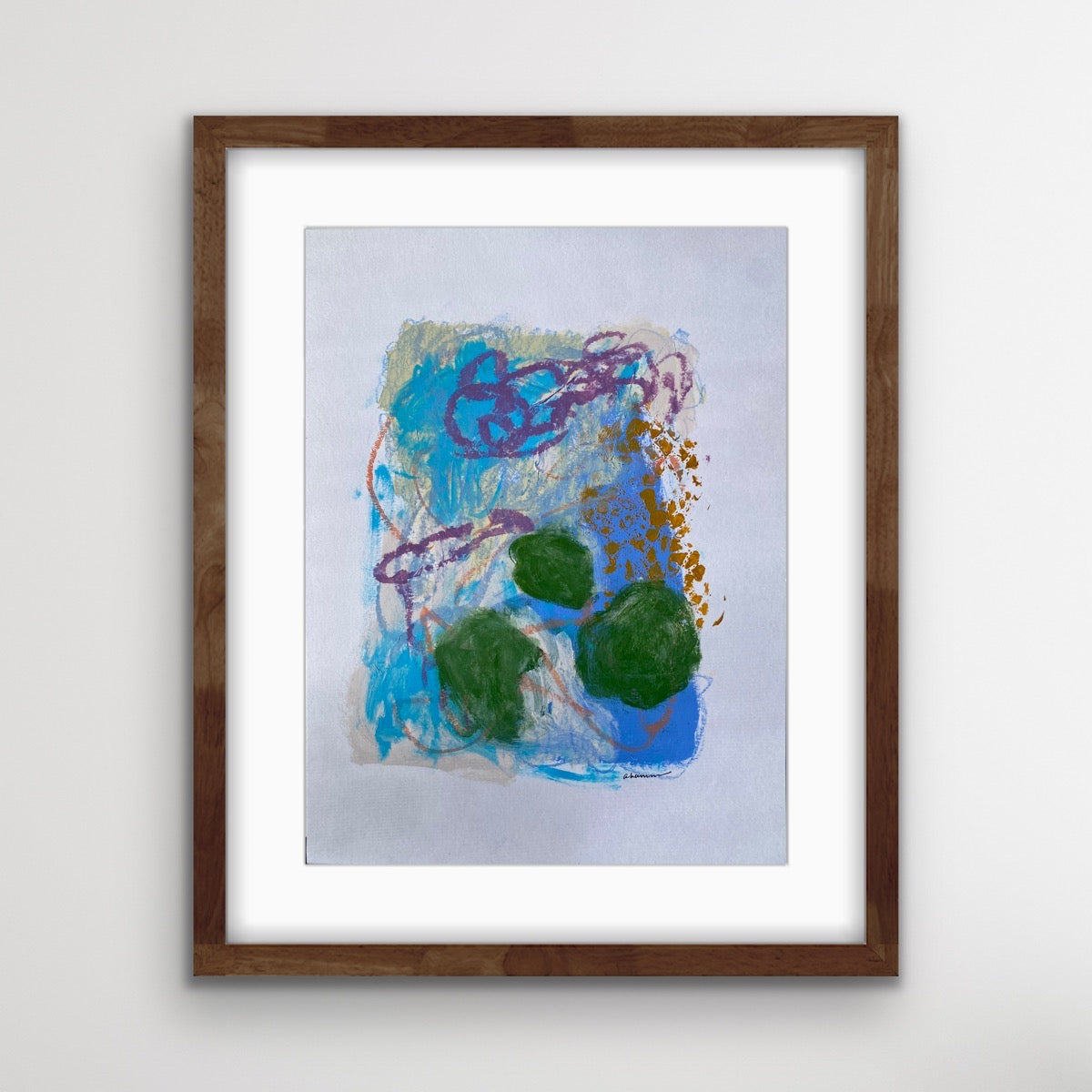 Rebirth - Lily Pads 9, 9x12" Mixed Media on Paper