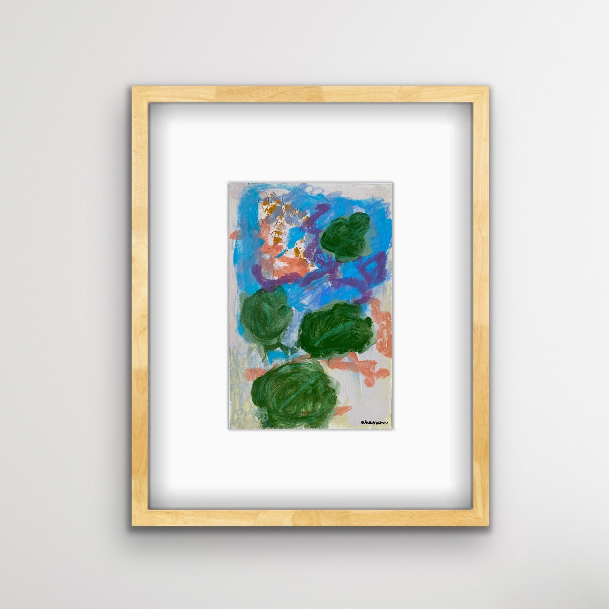 Receiving - Lily Pads 19, 4x6" Mixed Media on Paper