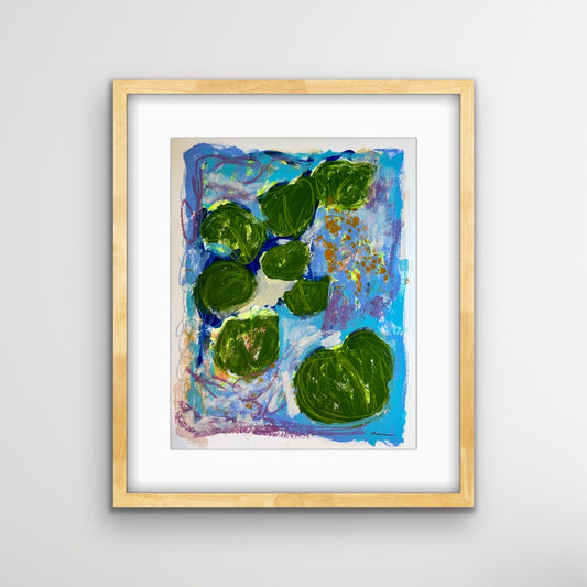 Abundance - Lily Pads 21, 11x14" Mixed Media on Paper