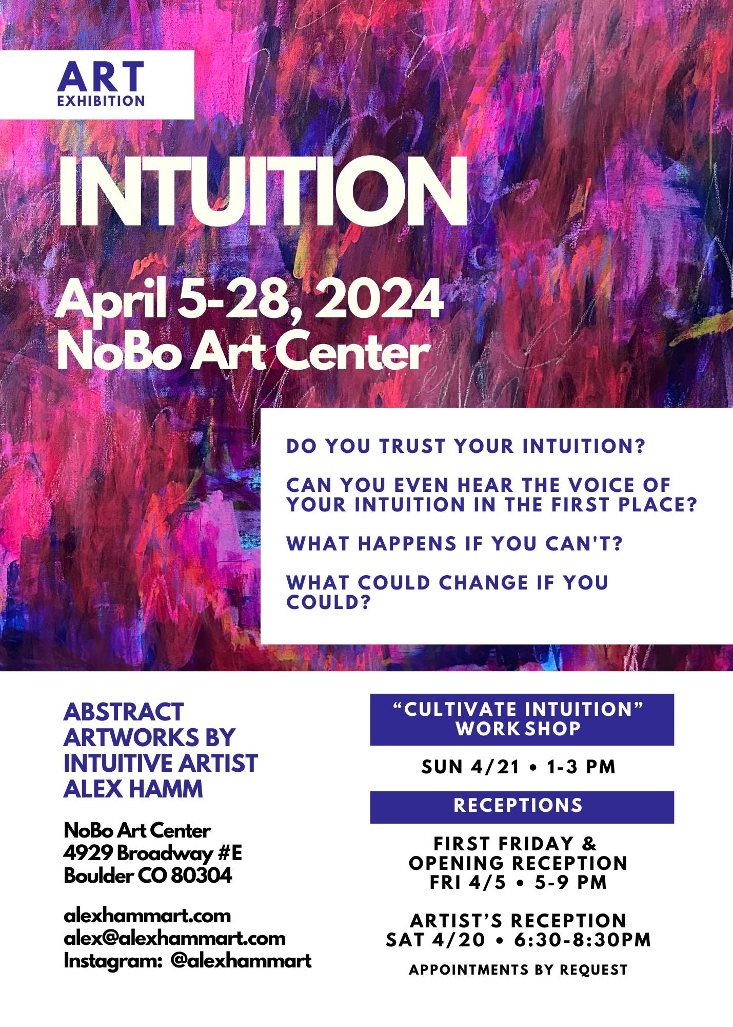 **Cancelled - to be rescheduled** Workshop:  Cultivate Intuition with Creativity (4/21 • 1-3pm)