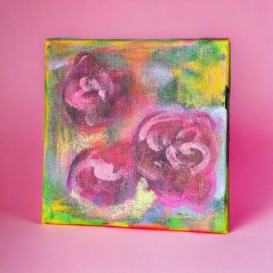 You Belong Here - 6x6" Floral Acrylic Painting