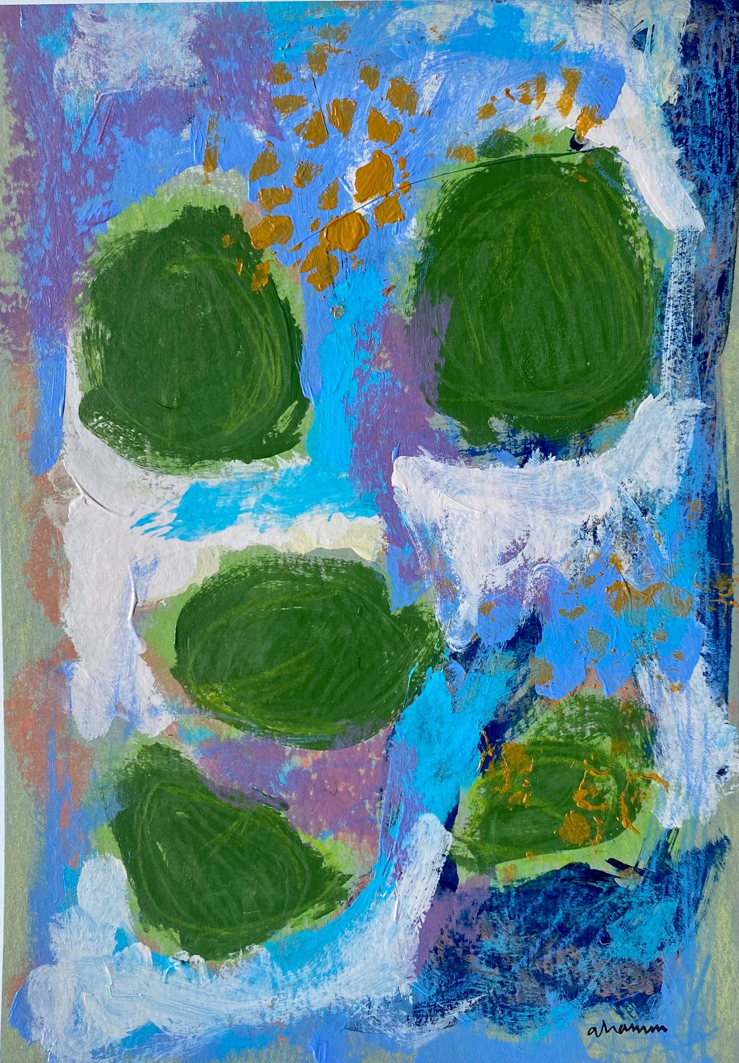 Power - Lily Pads 2, 5x7" Mixed Media on Paper