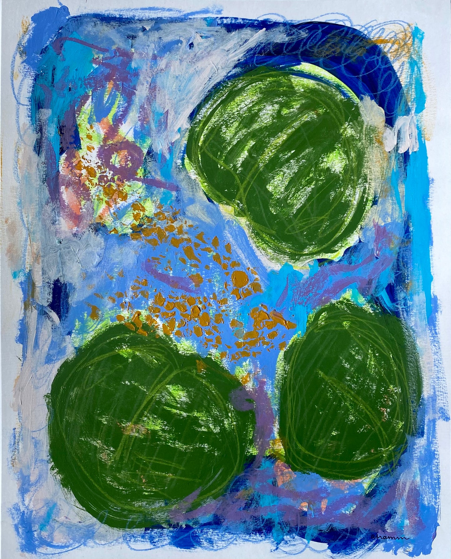 Harmony - Lily Pads 20, 11x14" Mixed Media on Paper